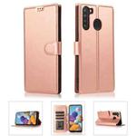 For Samsung Galaxy A21 EU Version Shockproof PU + TPU Leather Phone Case(Rose Gold)