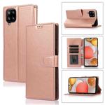 For Samsung Galaxy A12 Shockproof PU + TPU Leather Phone Case(Rose Gold)