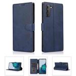 For Samsung Galaxy S21+ 5G Shockproof PU + TPU Leather Phone Case(Blue)