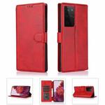 For Samsung Galaxy S21 Ultra 5G Shockproof PU + TPU Leather Phone Case(Red)