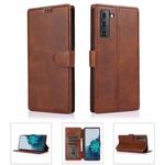 For Samsung Galaxy S21 5G Shockproof PU + TPU Leather Phone Case(Brown)