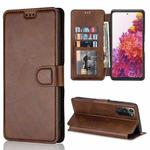 For Samsung Galaxy S20 FE Shockproof PU + TPU Leather Phone Case(Brown)