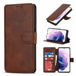 For Samsung Galaxy S22+ 5G Shockproof PU + TPU Leather Phone Case(Brown)