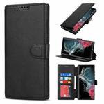 For Samsung Galaxy S22 Ultra 5G Shockproof PU + TPU Leather Phone Case(Black)