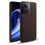 For OnePlus Ace Cloth Texture PC + Nylon Back Phone Case(Brown)