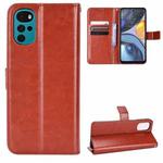 For Motorola Moto G22 Retro Crazy Horse Texture Leather Phone Case(Brown)