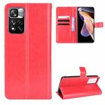 For Xiaomi Poco X4 NFC /Redmi Note 11 Pro China Retro Crazy Horse Texture Leather Phone Case(Red)