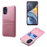 For Motorola Moto G 5G 2022 Calf Texture Card Slots PC+PU Leather Phone Case(Pink)