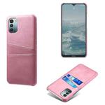 For Nokia G11 Calf Texture Card Slots PC+PU Leather Phone Case(Pink)