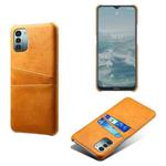 For Nokia G21 Calf Texture Card Slots PC+PU Leather Phone Case(Orange)