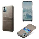 For Nokia G21 Calf Texture Card Slots PC+PU Leather Phone Case(Grey)