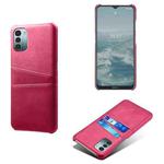 For Nokia G21 Calf Texture Card Slots PC+PU Leather Phone Case(Rose Red)