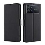 For vivo iQOO 9 5G Ultra-thin Voltage Side Buckle Horizontal Flip Leather Phone Case(Black)