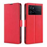 For vivo iQOO 9 Pro 5G Ultra-thin Voltage Side Buckle Horizontal Flip Leather Phone Case(Red)