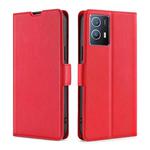 For vivo iQOO U5 5G Ultra-thin Voltage Side Buckle Horizontal Flip Leather Phone Case(Red)