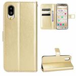 For Sharp Simple Sumaho 6 Retro Crazy Horse Texture Leather Phone Case(Gold)