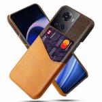 For OnePlus Ace Cloth Texture Card Slot PC+PU Leather Phone Case(Orange)