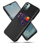 For Nokia G21 Cloth Texture Card Slot PC+PU Leather Phone Case(Black)