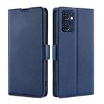 For OPPO Find X5 Lite Ultra-thin Voltage Side Buckle  Horizontal Flip Leather Phone Case(Blue)