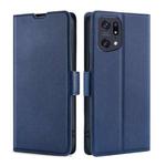 For OPPO Find X5 Pro Ultra-thin Voltage Side Buckle  Horizontal Flip Leather Phone Case(Blue)