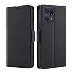 For OPPO Find X5 Pro Ultra-thin Voltage Side Buckle  Horizontal Flip Leather Phone Case(Black)
