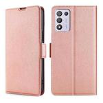 For OPPO K9S/Realme Q3S Ultra-thin Voltage Side Buckle  Horizontal Flip Leather Phone Case(Rose Gold)