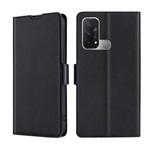 For OPPO Reno5 A Ultra-thin Voltage Side Buckle  Horizontal Flip Leather Phone Case(Black)