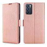 For OPPO Reno6 Ultra-thin Voltage Side Buckle  Horizontal Flip Leather Phone Case(Rose Gold)