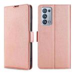 For OPPO Reno6 Pro+ 5G Ultra-thin Voltage Side Buckle  Horizontal Flip Leather Phone Case(Rose Gold)
