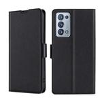 For OPPO Reno6 Pro+ 5G Ultra-thin Voltage Side Buckle  Horizontal Flip Leather Phone Case(Black)