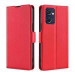 For OPPO Reno7 5G Global Ultra-thin Voltage Side Buckle  Horizontal Flip Leather Phone Case(Red)