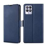 For OPPO Realme 8i Ultra-thin Voltage Side Buckle  Horizontal Flip Leather Phone Case(Blue)