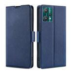 For OPPO Realme 9 Pro Ultra-thin Voltage Side Buckle  Horizontal Flip Leather Phone Case(Blue)