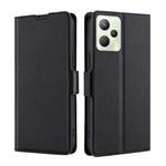For OPPO Realme C35 Ultra-thin Voltage Side Buckle  Horizontal Flip Leather Phone Case(Black)