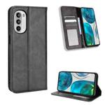 For Motorola Moto G52 4G Magnetic Buckle Retro Texture Leather Phone Case(Black)