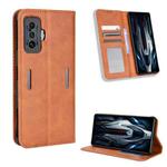 For Xiaomi Poco F4 GT / Redmi K50 Gaming Magnetic Buckle Retro Texture Leather Phone Case(Brown)