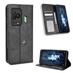 For Xiaomi Black Shark 5 Pro Magnetic Buckle Retro Texture Leather Phone Case(Black)