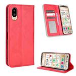 For Sharp Simple Sumaho 6 Magnetic Buckle Retro Texture Leather Phone Case(Red)