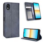 For Sony Xperia Ace III Magnetic Buckle Retro Texture Leather Phone Case(Blue)