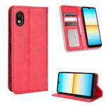 For Sony Xperia Ace III Magnetic Buckle Retro Texture Leather Phone Case(Red)