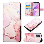 For OPPO A57 5G 2022 PT003 Marble Pattern Flip Leather Phone Case(Rose Gold LS005)