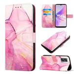 For OPPO A57 5G 2022 PT003 Marble Pattern Flip Leather Phone Case(Pink Purple Gold LS001)