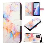 For OPPO Reno7 4G/F21 Pro PT003 Marble Pattern Flip Leather Phone Case(Galaxy Marble White LS004)