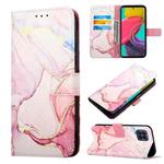 For Samsung Galaxy M33 5G PT003 Marble Pattern Flip Leather Phone Case(Rose Gold LS005)
