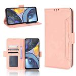 For Motorola Moto G22 Skin Feel Calf Texture Card Slots Leather Phone Case(Pink)