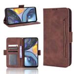 For Motorola Moto G22 Skin Feel Calf Texture Card Slots Leather Phone Case(Brown)