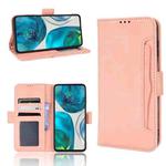 For Motorola Moto G52 4G Skin Feel Calf Texture Card Slots Leather Phone Case(Pink)