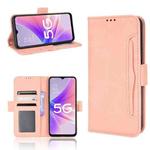 For OPPO A57 5G Skin Feel Calf Texture Card Slots Leather Phone Case(Pink)