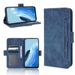 For OPPO Reno7 4G / F21 Pro Skin Feel Calf Texture Card Slots Leather Phone Case(Blue)