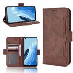 For OPPO Reno7 4G / F21 Pro Skin Feel Calf Texture Card Slots Leather Phone Case(Brown)
